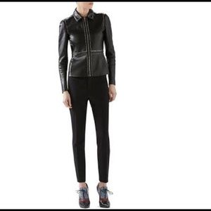 Gucci Black Embellished Plonge Leather Jacket